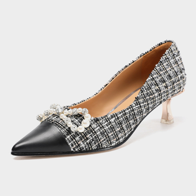 Schoenen van de het Leerkleding van vrouwen de Zachte, de Dagelijkse Toevallige Stikkende 5cm Hoge Schoenen van de Hielpomp