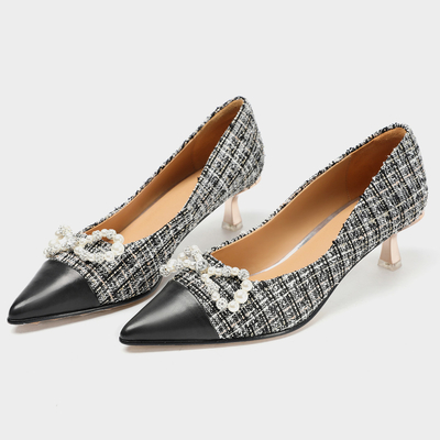 Schoenen van de het Leerkleding van vrouwen de Zachte, de Dagelijkse Toevallige Stikkende 5cm Hoge Schoenen van de Hielpomp