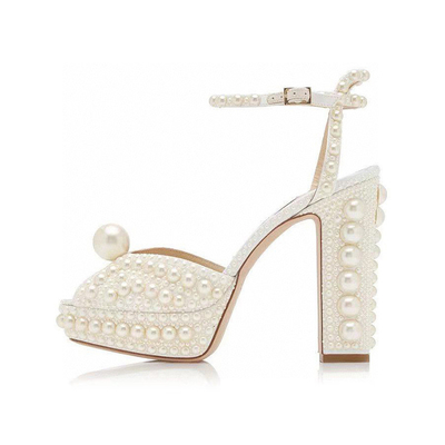 De parelachtige In te ademen Voering van Sandals Microfiber van de Piepgeluid Super Hoge Hiel