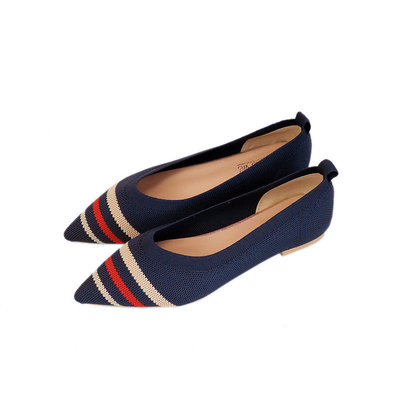 van het Leerschoenen van 3d de Gebreide Flirtvrouwen Vlakke Moderne Modieuze Stijl