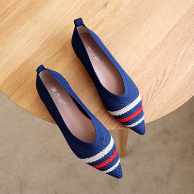 van het Leerschoenen van 3d de Gebreide Flirtvrouwen Vlakke Moderne Modieuze Stijl