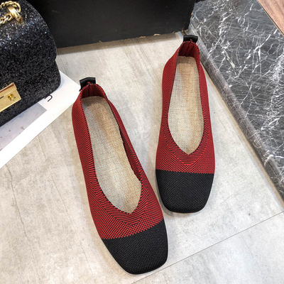 In het groot Lichtgewicht breit Geweven Schoenen 2021 In te ademen Vlakke Schoenen voor Vrouwen Nieuwe Stijlen