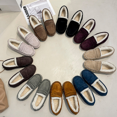 Warme Lage Hiel om Toe Velvet Cotton Plush One-Stapschoenen voor Forens