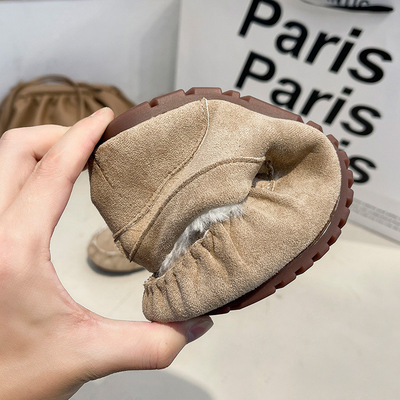 Warme Lage Hiel om Toe Velvet Cotton Plush One-Stapschoenen voor Forens