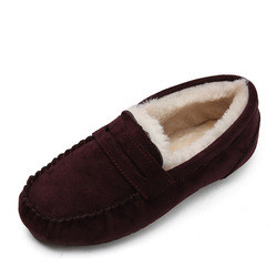 Warme Lage Hiel om Toe Velvet Cotton Plush One-Stapschoenen voor Forens
