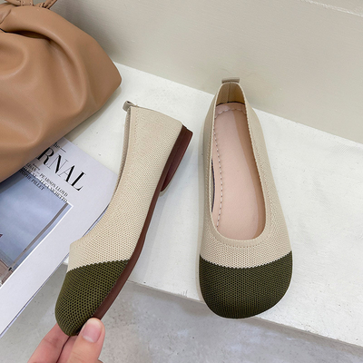 Zachte Soled breide de Ondiepe van de de Lentezomer van Mondschoenen Vrouwelijke Stijl van de het Pedaalfee Vlakke