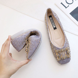 Van de Gespschoenen van Soled van de feestijl de Zacht Vierkant Lente en Autumn Flat Bottomed