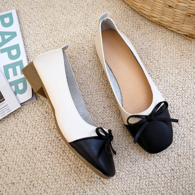 Colorblock van de het Comfortpomp van vrouwen de Vlakke Schoenen van Naakte, de Boogvlakten van het Manierleer