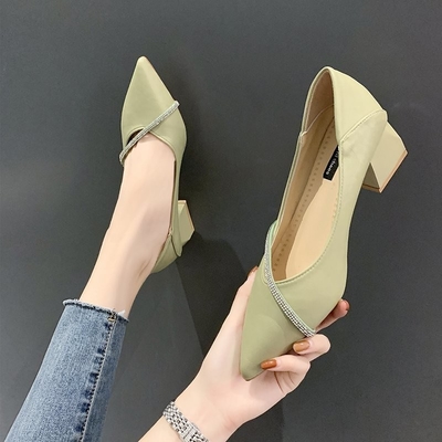 Elegante Toevallige het Leerschoenen 4cm van Bureau de Lente Gerichte Single Ladies Vierkante Hiel