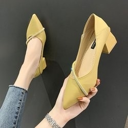 Elegante Toevallige het Leerschoenen 4cm van Bureau de Lente Gerichte Single Ladies Vierkante Hiel