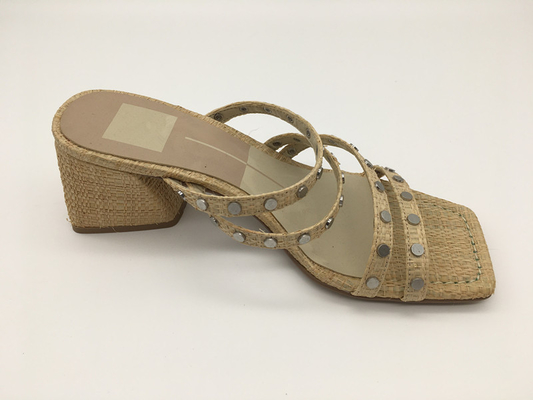 #6 - #11-de Zomer Chunky Heel Sandals/Tan Ladies Peep Toe Sandals