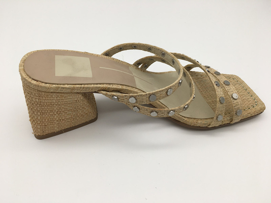 #6 - #11-de Zomer Chunky Heel Sandals/Tan Ladies Peep Toe Sandals