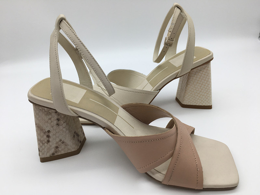 Het zachte Roze/het Beige/de Sinaasappel van Sandals van de Vrouwen van Nappa Pu Leer Gehielde