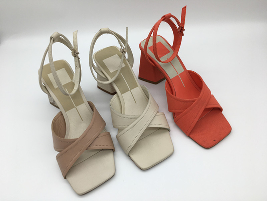 Het zachte Roze/het Beige/de Sinaasappel van Sandals van de Vrouwen van Nappa Pu Leer Gehielde