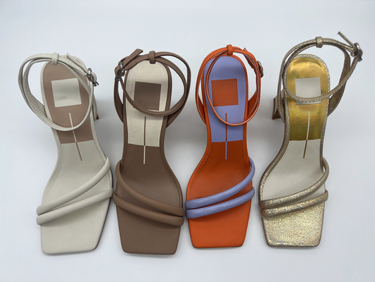 Bruine Purpere de Damesschoenen TPR van de Enkelriem 3 Duim - hoge Hiel Sandals