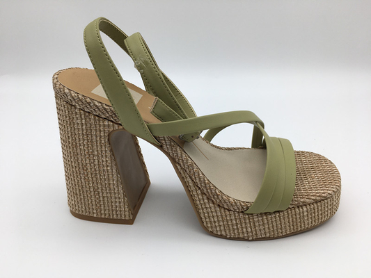 De Schoenen van de het Leerkleding van bruine/Groene Vrouwen Comfortabel met Enkelriem