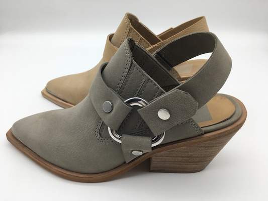 Twee Tone Womens Leather Dress Shoes Zacht Volledig Omslag Gericht Toe Wedge Shoes