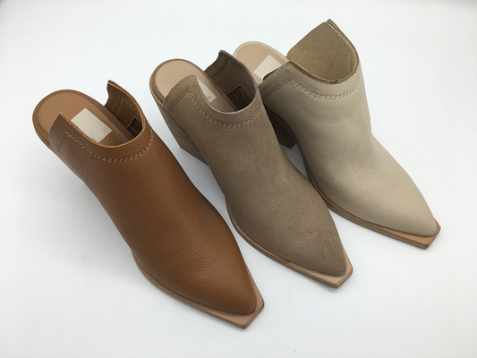 Van de het Leerkleding van toevallige Platformvrouwen van de Schoenen de Beige 3 Duim Gesloten Teen Hiel