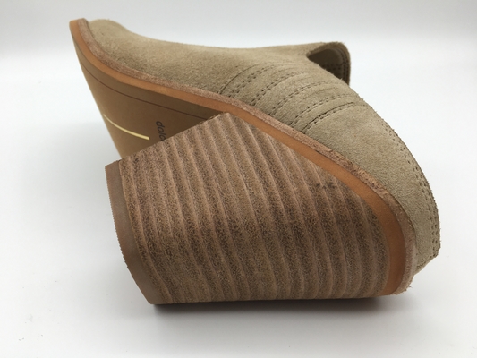 Tan Beige Closed Toe Womens-Zacht de Koesuède Chunky Heel Dress Shoes van Kledingsschoenen