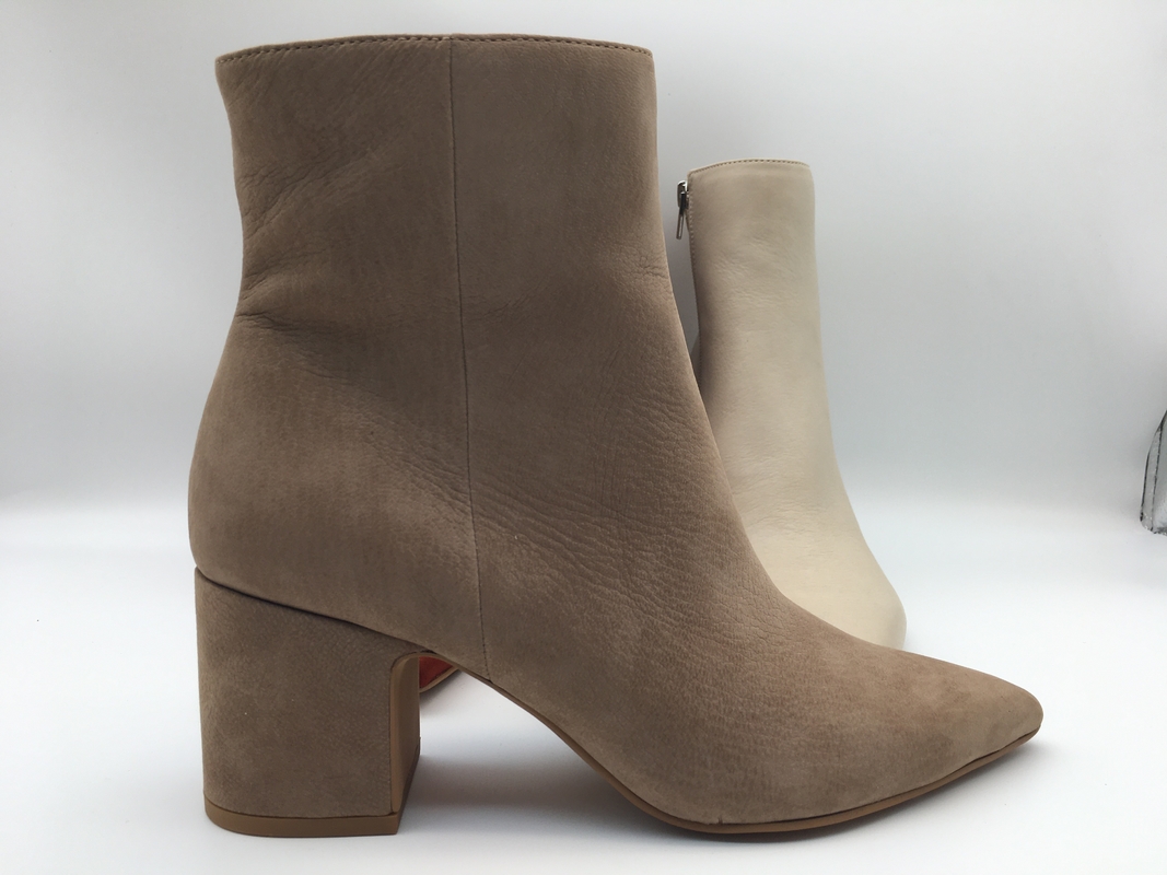 van de de teenkleding van vrouwen gerichte de enkellaarzen, zacht nappaleer van het koesuède met YKK-ritssluiting, Stevige houten hielen met rubber outsole