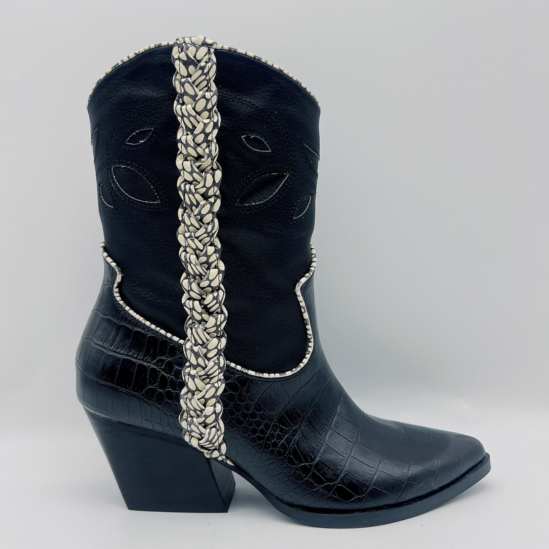 SGS ROHS van de het Leerkleding van Vrouwen van de Laarzen de Zachte Nappa van de het Leer Zwarte Krokodil Laarzen van de de Drukenkel