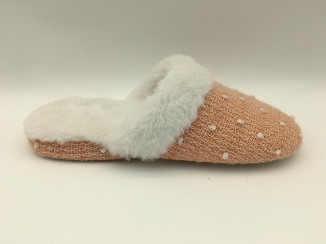 Pantoffels Vacht Gesloten Toe Flat Shoes With Soft van de winter breien de Zachte Dames/scheren Bovenleer