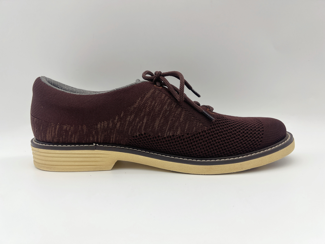 Zachte Twee Tone Leather Lace Up Work-Schoenenvrouwen Bruin met Één Eenheid Rubberoutsole