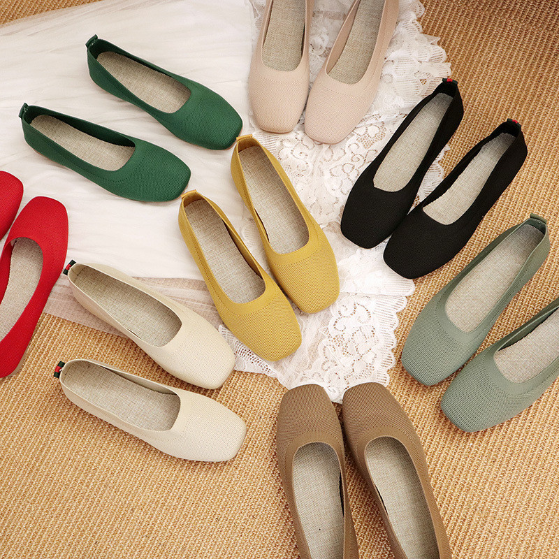 Gebreid om de Hoofd vlak Gebaseerde dagelijks Leeglopers van Alle Gelijkevrouwen Dame Flats Shoes