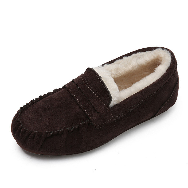 Warme Lage Hiel om Toe Velvet Cotton Plush One-Stapschoenen voor Forens